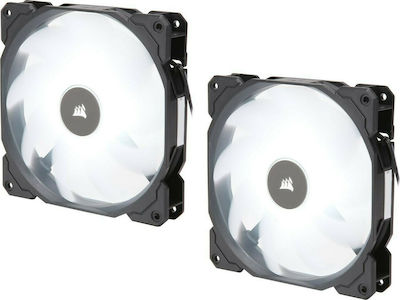Corsair Air Series AF140 LED (2018) Case Fan (1150rpm / 62cfm) με Λευκό Φωτισμό και Σύνδεση 3-Pin 2τμχ Λευκό