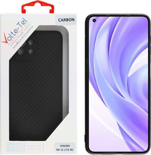 Volte-Tel Carbon Camera Protective Back Cover Silicone Black (Xiaomi Mi 11 Lite / 11 Lite 5G / 11 Lite 5G NE)