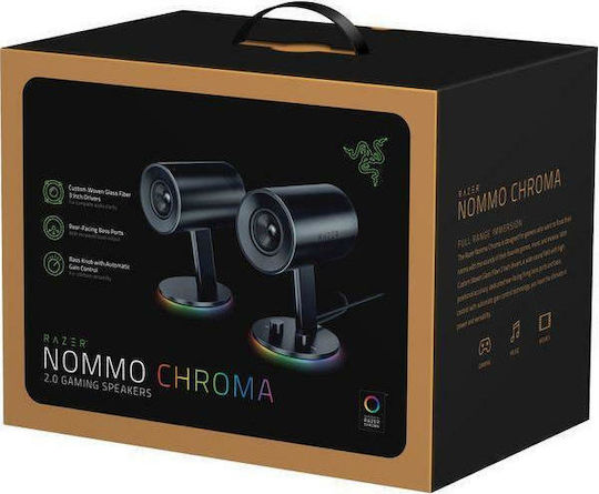 Razer Nommo Chroma Difuzoare de Calculator 2.0 cu Iluminare RGB în Negru Culoare