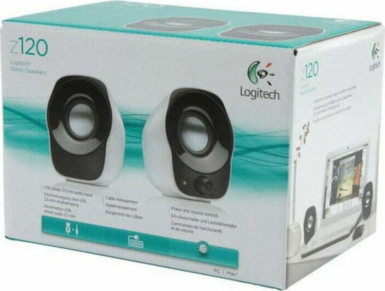 Logitech Z120 Ηχεία Υπολογιστή 2.0 με Ισχύ 1.2W σε Λευκό Χρώμα