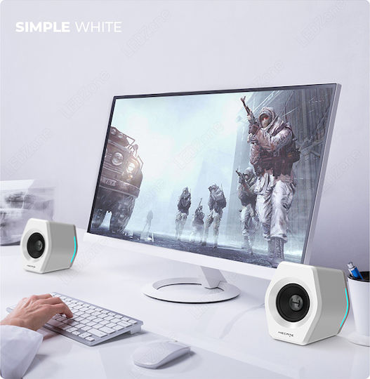 Edifier G2000 RGB Безжични компютърни тонколони Компютърни тонколони 2.0 с RGB осветление и Bluetooth Мощност 32W в Бял цвят