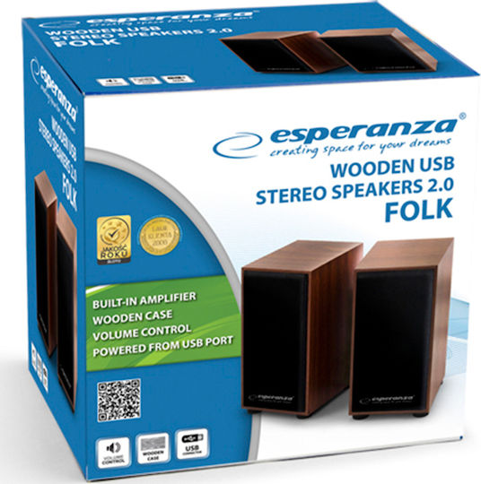Esperanza Folk 2.0 Speakers 6W Brown