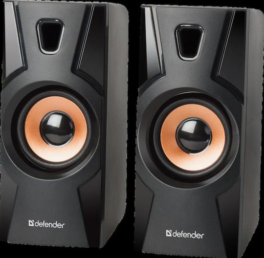 Defender Aurora S8 Ηχεία Υπολογιστή 2.0 με Ισχύ 8W σε Μαύρο Χρώμα