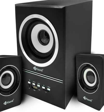 Kisonli U-2700BT Ασύρματα Ηχεία Υπολογιστή 2.1 με Bluetooth και Ισχύ 11W Μαύρα