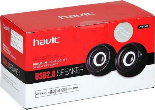 Havit SK486 Difuzoare de Calculator 2.0 cu Putere 6W în Negru Culoare