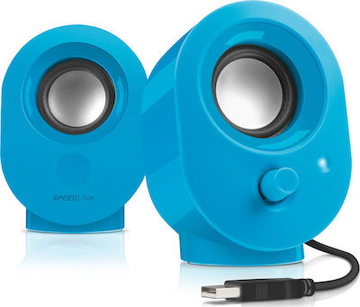SpeedLink Snappy Stereo 8001 Ηχεία Υπολογιστή 2.0 με Ισχύ 4W σε Μπλε Χρώμα