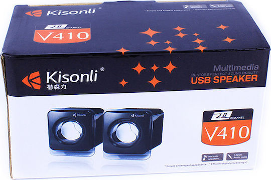 Kisonli V410 2.0 Speakers 6W Black