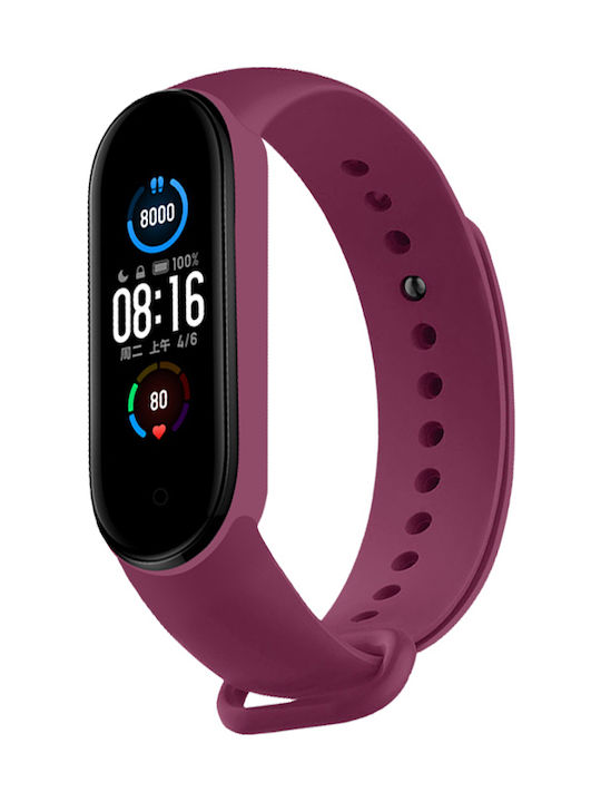 Λουράκι Σιλικόνης Wine Red (Mi Smart Band 5/Mi Smart Band 6)