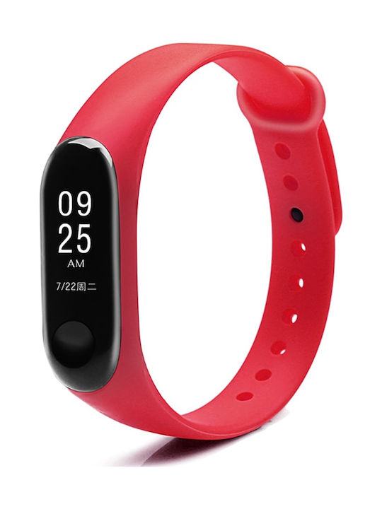 Silicone Bracelet for Xiaomi Mi Band 3 Red Λουράκι Σιλικόνης Κόκκινο (Mi Band 3/Mi Smart Band 4)