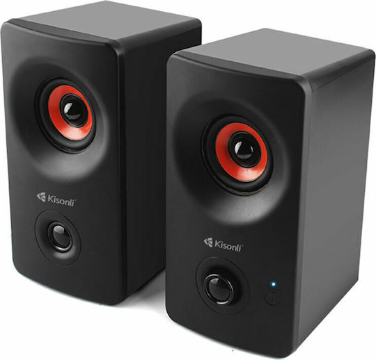 Kisonli AC-9002BT 2.0 Speakers with Bluetooth 5W Black