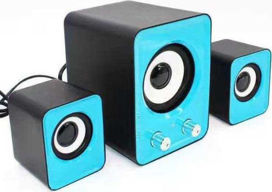 FT-202 2.1 Speakers 3W Blue