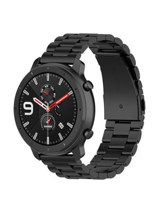 Strap Λουράκι Ανοξείδωτο Ατσάλι Μαύρο (Amazfit GTR 47mm)