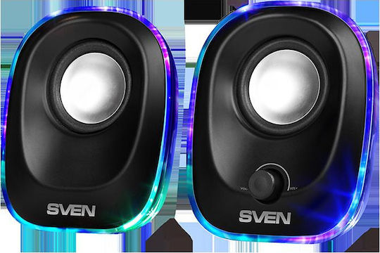 Sven 330 Ηχεία Υπολογιστή 2.0 με Ισχύ 2.5W Μαύρα
