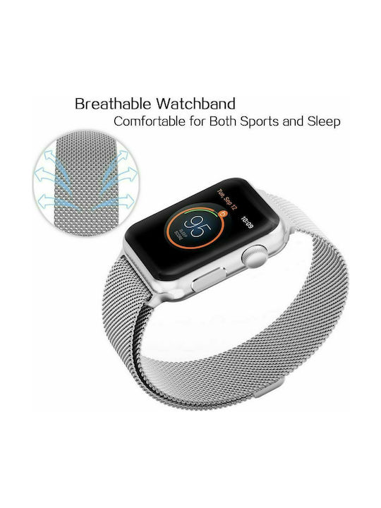 Tech-Protect Milanese Armband Rostfreier Stahl Silber (Apple Watch 38/40/41/42mm)