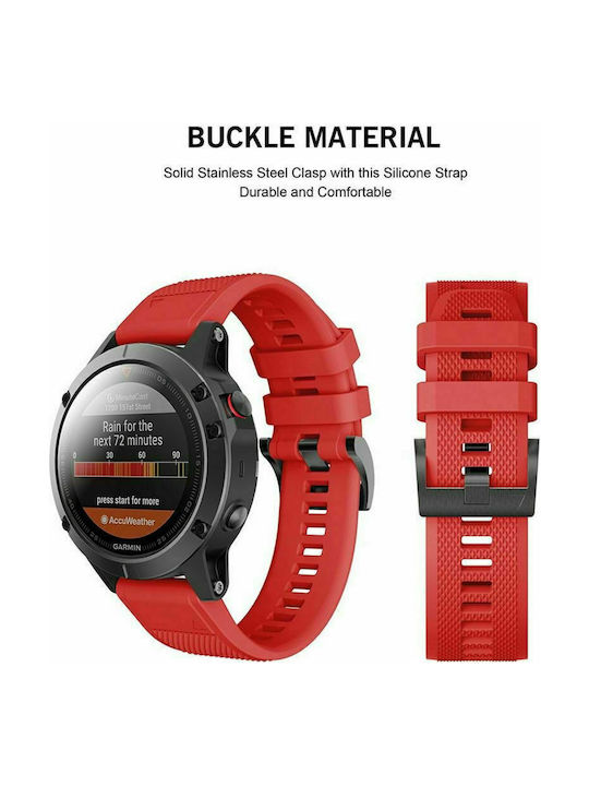 Curea Silicon Roșu (Garmin Fenix 3/5x/3hr/5x Plus/6x/6x/6x/6x Pro/7x)