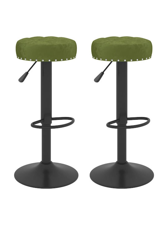 Stool Bar with Adjustable Height Light Green 2pcs 38.5x38.5x83-83cm