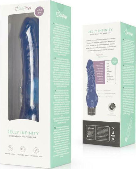 Easytoys Jelly Infinity Ρεαλιστικός Δονητής Realistic Vibrator 23cm Blue