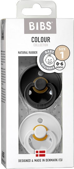 Bibs Colour Schnuller Gummi Schwarz & Weiß für 0-6 Monate 2Stück