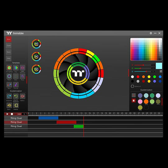 Thermaltake Riing Quad 14 Radiator Case Fans TT Premium 140mm (1400rpm / 60.17cfm) with RGB Lighting and 4-Pin PWM Connection Pack of 3