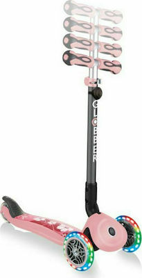 Globber Kids 3-Wheel Foldable Scooter Go-Up Deluxe Fantasy Lights for 3+ years Pink