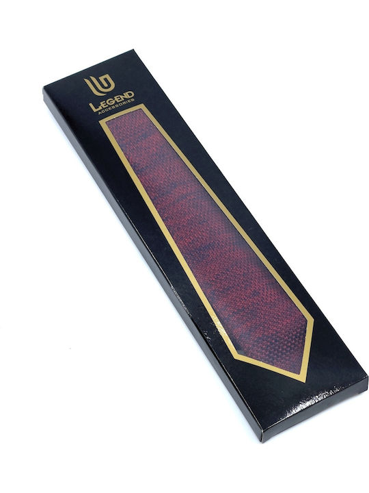 Legend Accessories Men's Tie Knitted Printed Burgundy