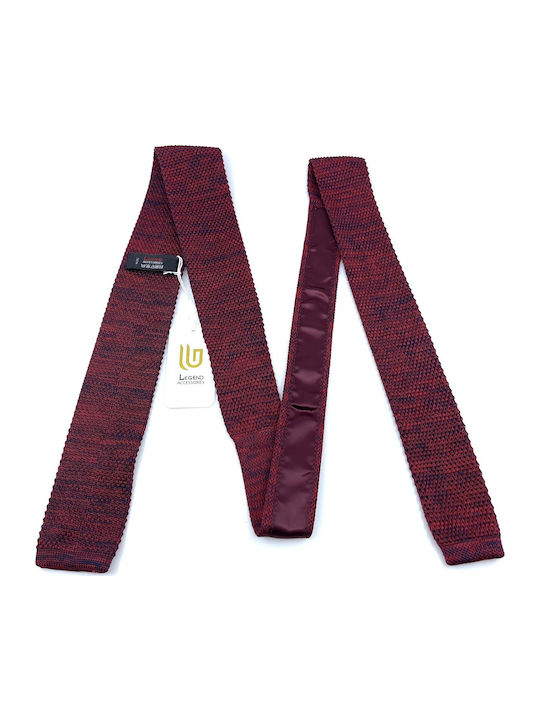 Legend Accessories Men's Tie Knitted Printed Burgundy
