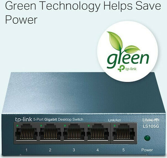 TP-LINK LS105G Unmanaged L2 Switch with 5 Gigabit (1Gbps) Ethernet Ports