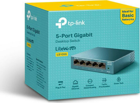 TP-LINK LS105G Unmanaged L2 Switch with 5 Gigabit (1Gbps) Ethernet Ports