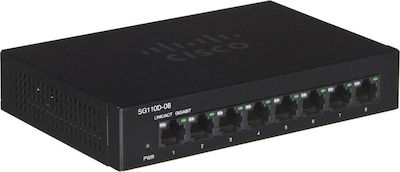 Cisco SG110D-08 Unmanaged L2 Switch με 8 Θύρες Gigabit (1Gbps) Ethernet