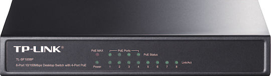 TP-LINK TL-SF1008P v4 Unmanaged L2 PoE Switch με 8 Θύρες Ethernet