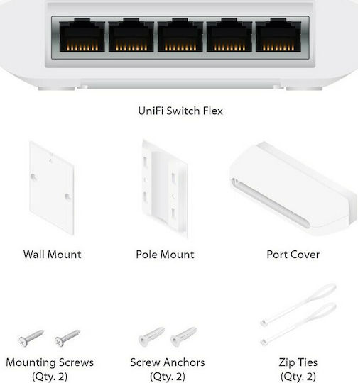 Ubiquiti UniFi USW-Flex Managed L2 PoE Switch με 5 Θύρες Gigabit (1Gbps) Ethernet