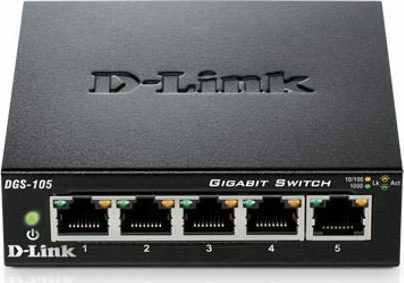 D-Link DGS-105 Negestionat L2 Switch cu 5 Porturi Gigabit (1Gbps) Ethernet