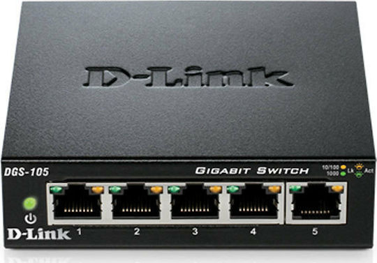 D-Link DGS-105 Negestionat L2 Switch cu 5 Porturi Gigabit (1Gbps) Ethernet