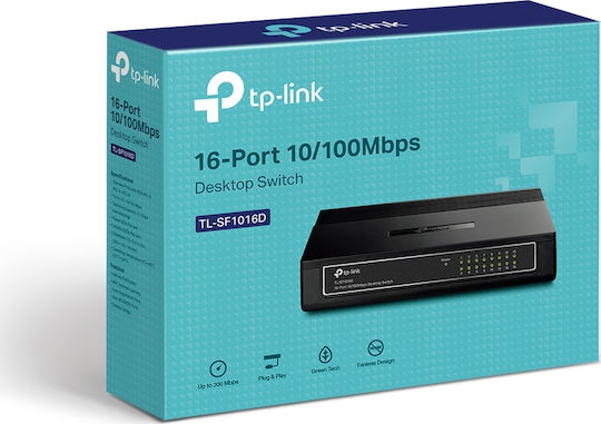 TP-LINK TL-SF1016D v7 Unmanaged L2 Switch με 16 Θύρες Ethernet