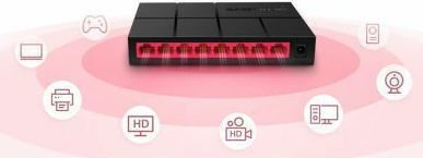 Mercusys MS108G Unmanaged L2 Switch with 8 Gigabit (1Gbps) Ethernet Ports