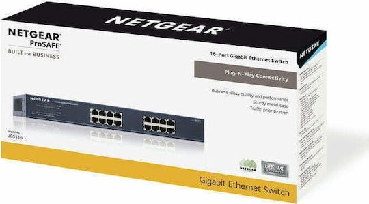 NetGear JGS516 v2 Unmanaged L2 Switch με 16 Θύρες Gigabit (1Gbps) Ethernet