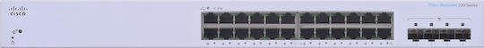 Cisco CBS220-24T-4G Comutator Gestionat L2 cu 24 Porturi Gigabit (1Gbps) Ethernet și 4 Porturi SFP