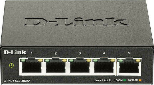 D-Link DGS-1100-05V2 Managed L2 Switch with 5 Gigabit (1Gbps) Ethernet Ports