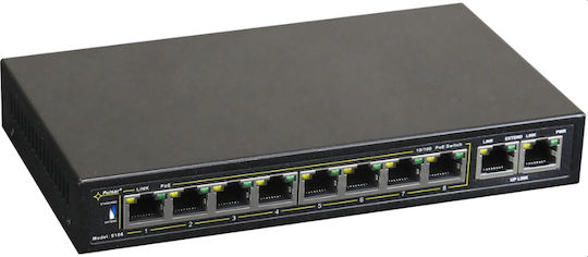 Pulsar S108 PoE Unmanaged L2 PoE+ Switch με 10 Θύρες Ethernet