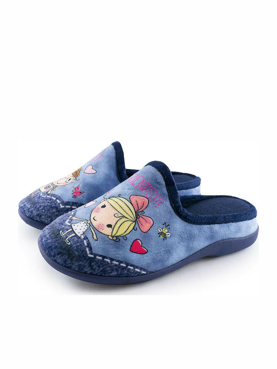 Love4shoes D47 Women's Slipper In Blue Colour