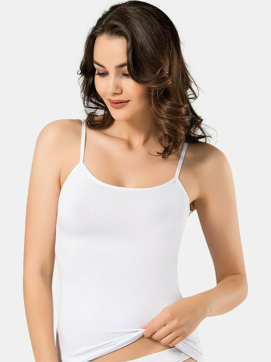 Women's Cotton T-Shirt with Spaghetti Strap White