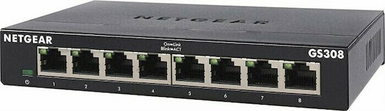 NetGear GS308 Unmanaged L2 Switch με 8 Θύρες Gigabit (1Gbps) Ethernet