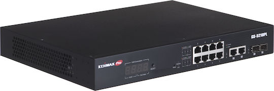 Edimax GS-5210PL Unmanaged L2 PoE+ Switch with 10 Gigabit (1Gbps) Ethernet Ports and 2 SFP Ports