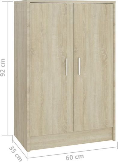 Ξύλινη Παπουτσοθήκη με 6 Ράφια Sonoma Δρυς Μ60xΠ35xΥ92cm