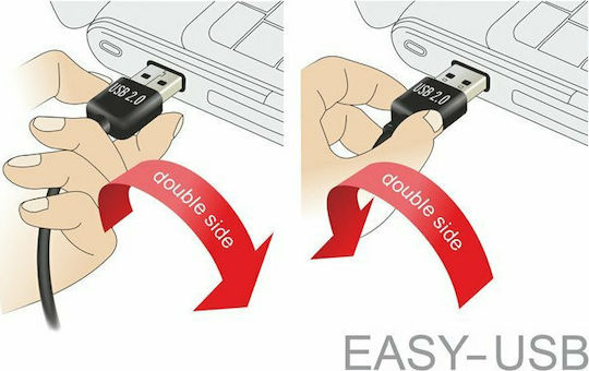 Powertech Angle (90°) USB 2.0 to micro USB Cable Μαύρο 1m (CAB-U133)