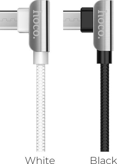 Hoco Braided USB 2.0 to micro USB Cable Λευκό 1.2m (U42)