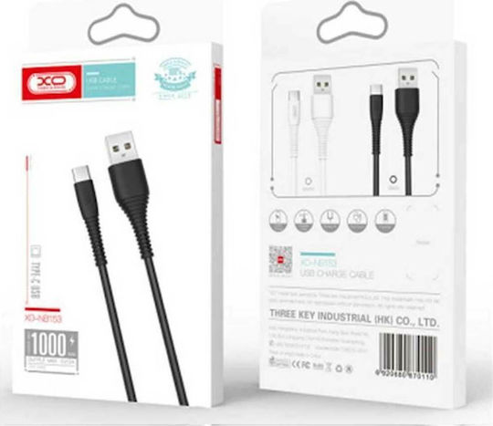 XO NB156 Regular USB 2.0 to micro USB Cable Μαύρο 1m