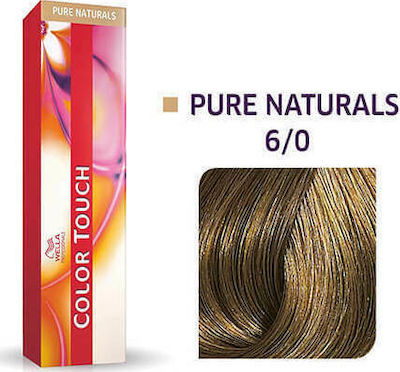 Wella Color Touch Pure Naturals Vopsea de Păr fără amoniac 6/0 Blond închis 60ml