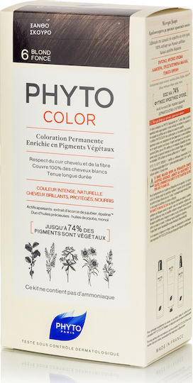 Phyto Phytocolor Βαφή Μαλλιών Χωρίς Αμμωνία 6.0 Ξανθό Σκούρο 50ml