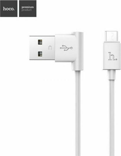 Hoco L-shape Regular USB 2.0 spre micro USB Cablu Alb 1.2m (HC-UPM10W) 1buc